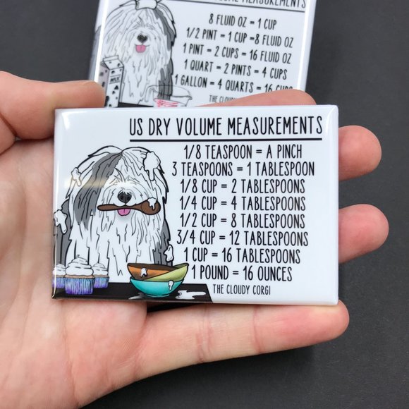 Old English Sheepdog Kitchen Measuring Magnet Set - Picture 5 of 7